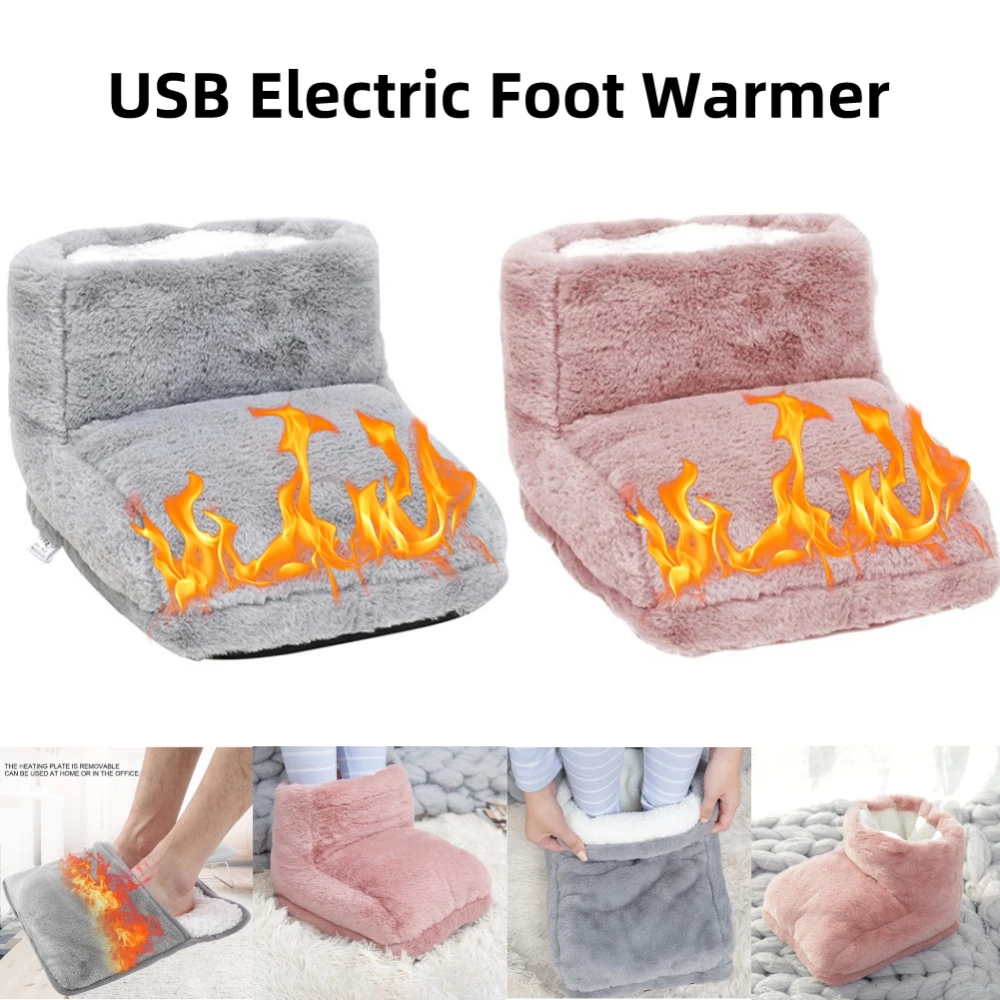 

Electric Foot Warmer Heater USB Charging Power Winter Saving Warm Slippers Foot Cover Feet Heating Pads Home Bedroom Sleeping