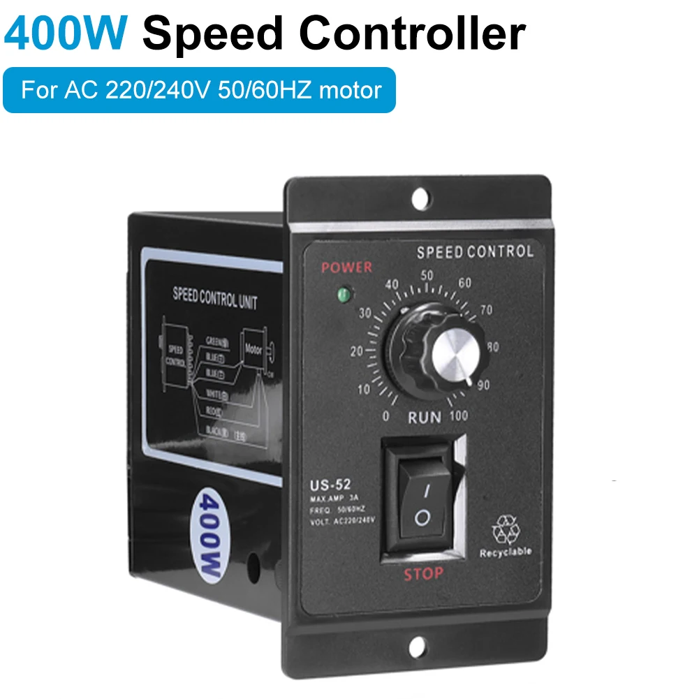 

1 шт., регулятор скорости двигателя переменного тока, 400 Вт, 220 В, 50 Гц, 60 Гц