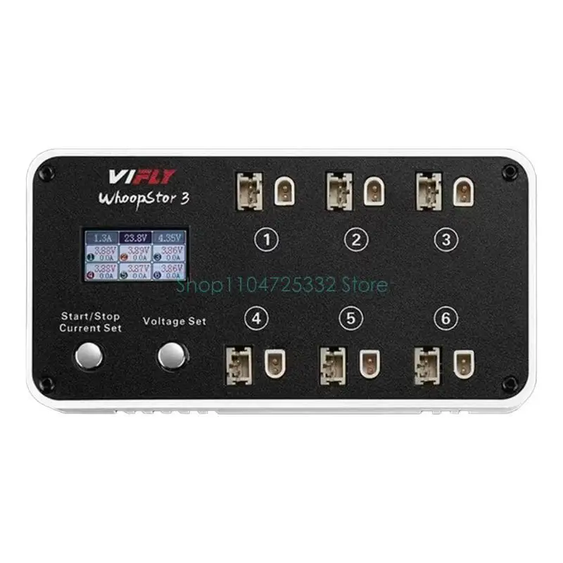 

6CH Зарядное устройство для 1S Battery Intepting Careger с функцией разряда, цветовой ЖК -дисплей DC5521 TX60 для гоночных