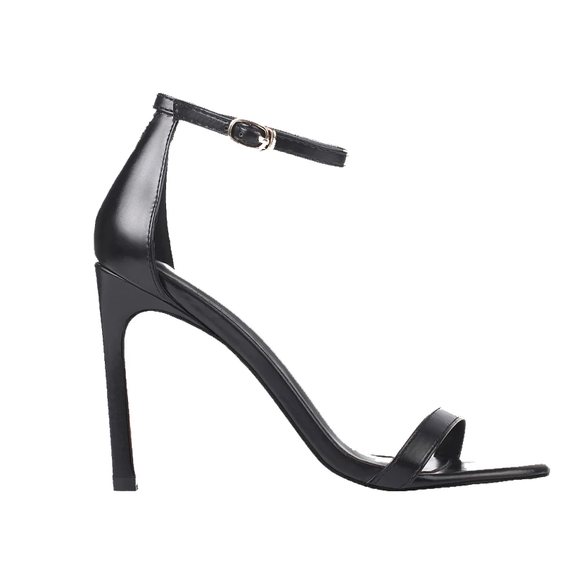 Женские босоножки с открытым носком сандалии тонким ремешком и пряжкой