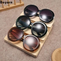 boyarn fashion big frame round sunglasses women oversized sun glasses luxury brand uv400 eyewear shades gafas de sol