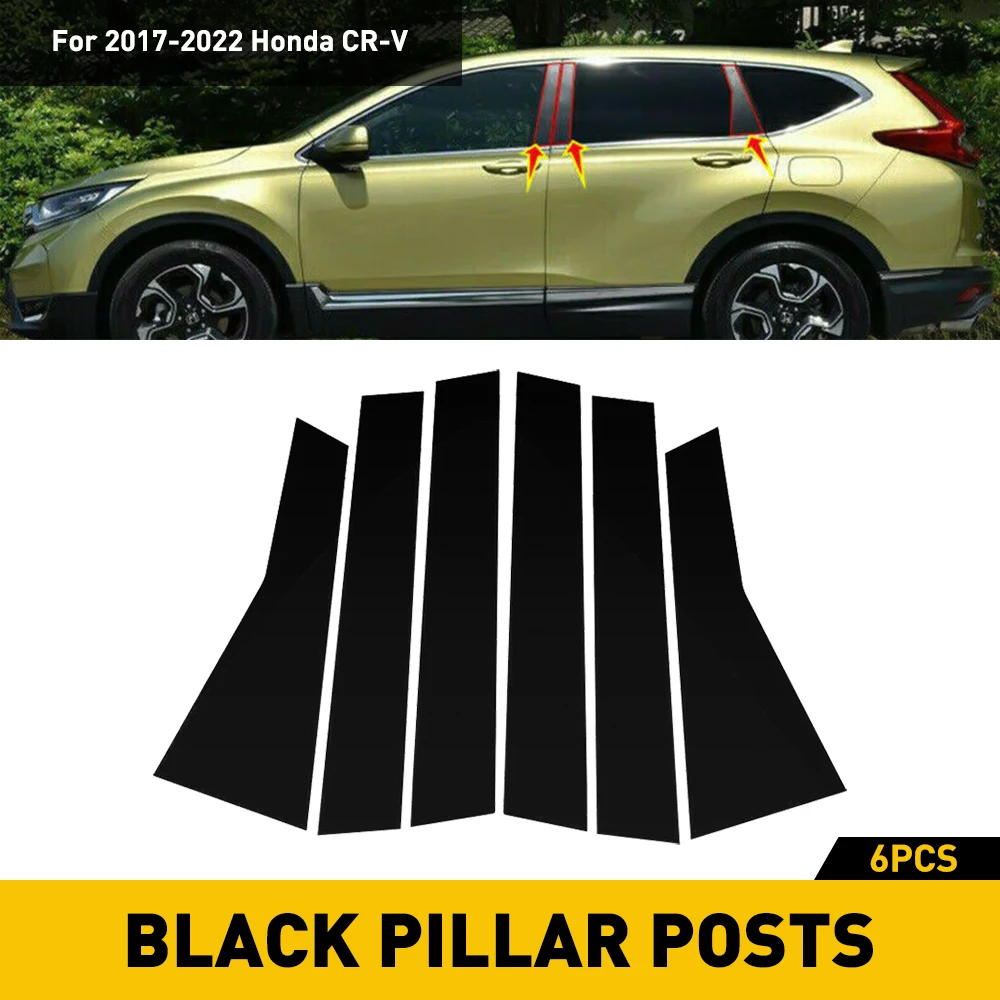 

Для Honda CR-V 2017 2018 2019 2020 2021 2022 Черный Автомобильный зеркальный оконный столб, набор отделок, крышка, наклейка на дверь, автомобильные аксессуар...