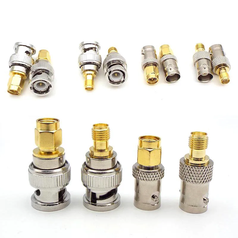 

2pcs Connector SMA male female to BNC male female Antenna adapter plug socket sma BNC Male Female Adapter Coax Coaxial cable T1