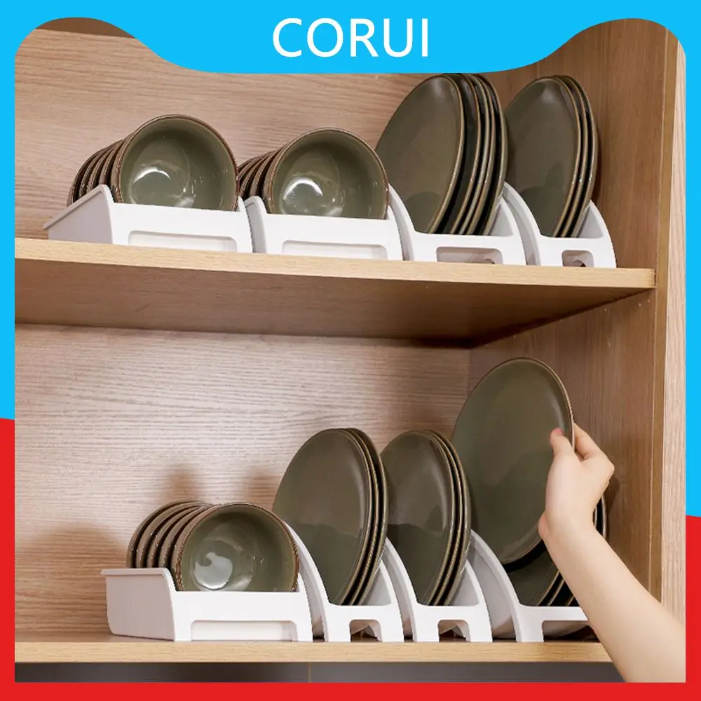 

Plates Pan Countertop 7 Slots Shelf Kitchen Pot Lid Holder Dish Rack Drying Stand Food Grade Plastic Sink Draining Bowl Storage