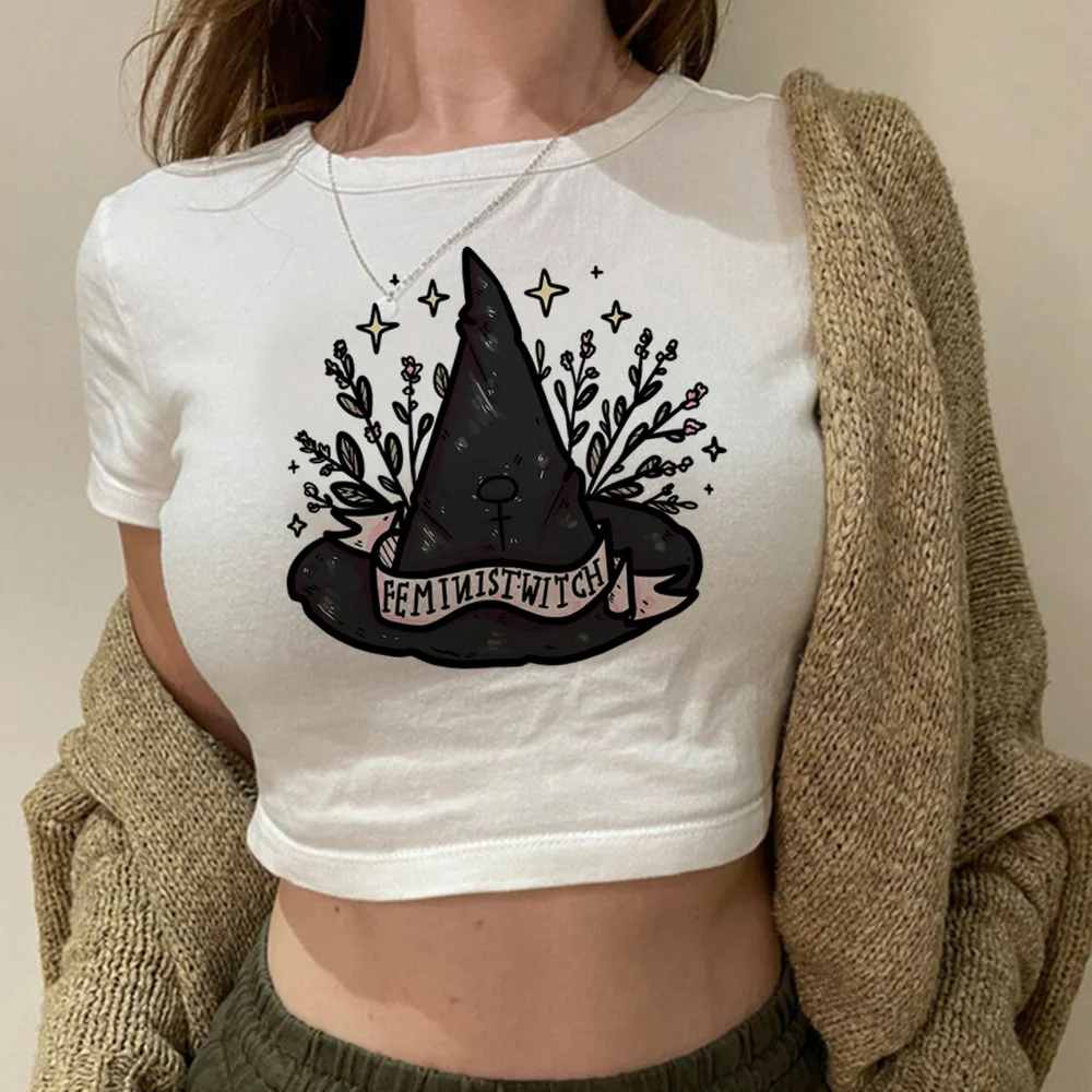 

witch streetwear goth 90s crop top Female Kawaii 2000s fairy grunge cute cropped