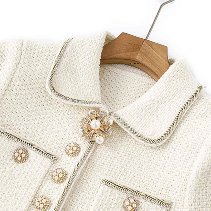 Роскошный дизайн 2 цвета бег/черный плотная ткань пуговицы с бриллиантами