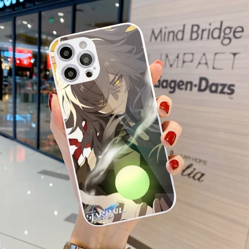 

Чехол для телефона Honkai Star Rail JingYuan для iPhone 14 13 12 11 Pro Max X XR XS 8 7 Plus, чехол для телефона из жидкого стекла