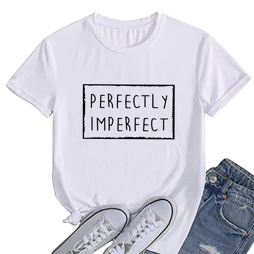 

Perfectly lettered short sleeved women's T loose round neck T-shirt BY113