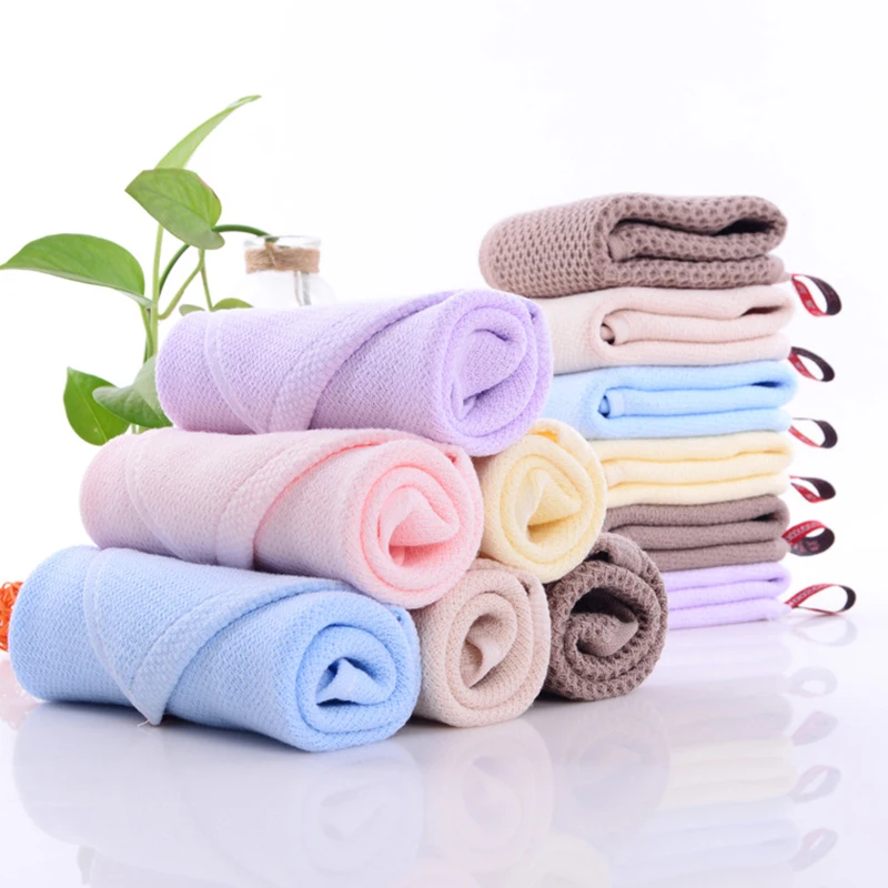 

100% Cotton Super Soft Honeycomb Towel Solid Color Absorbent Portable Hair Hand Face Towels Travel Bathroom Towel for Home Hotel