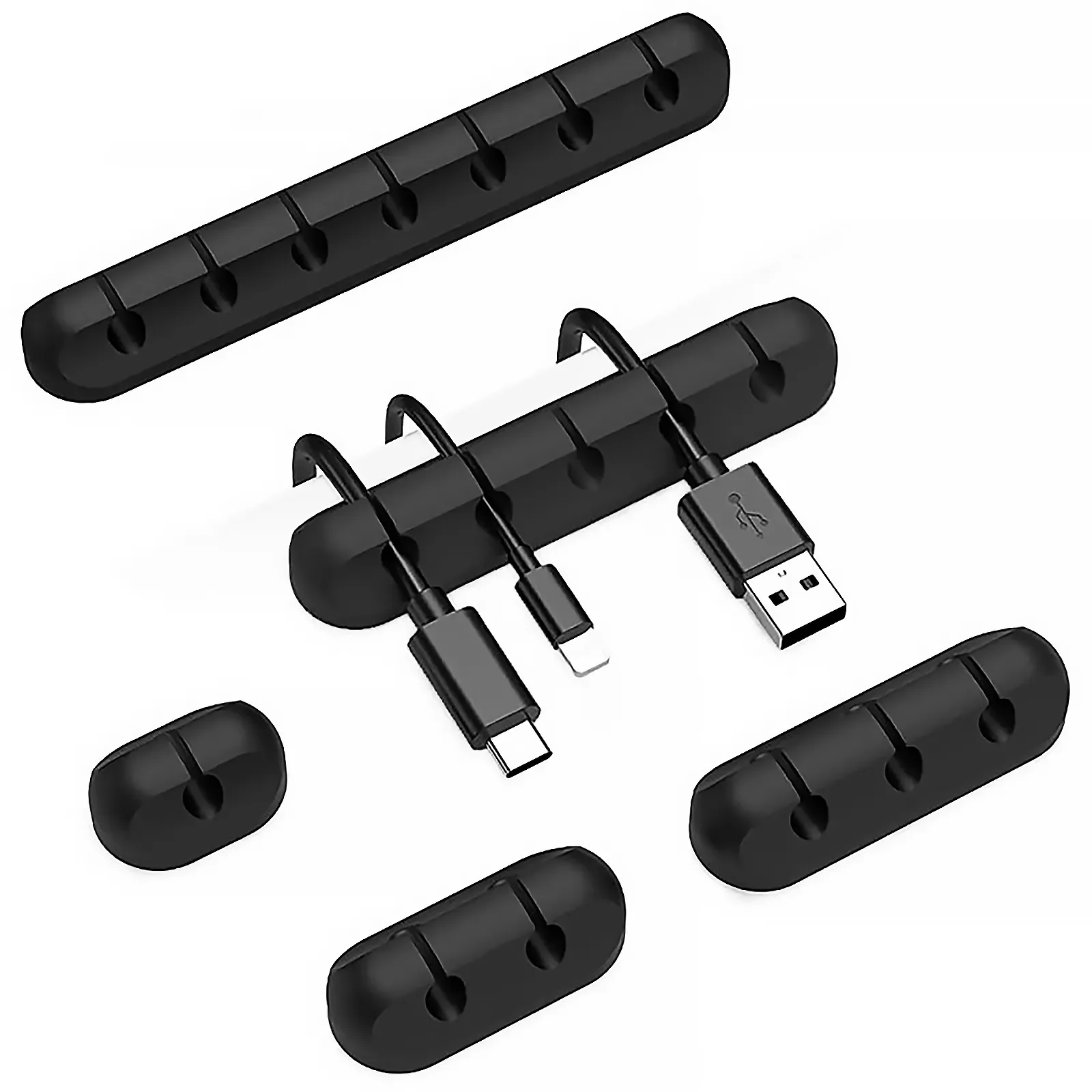 

Cable Holder Organizer Silicone USB Cable Winder Desktop Tidy Management Clips Cable Holder for Wire Mouse Headphone Cord