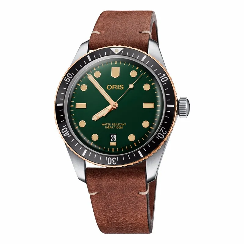 

New Oris Watch Diving Series Quartz Watch 42mm Black Green Board Top Leather Men's Watch Men's Gift Watch Luxury Watch Relojes