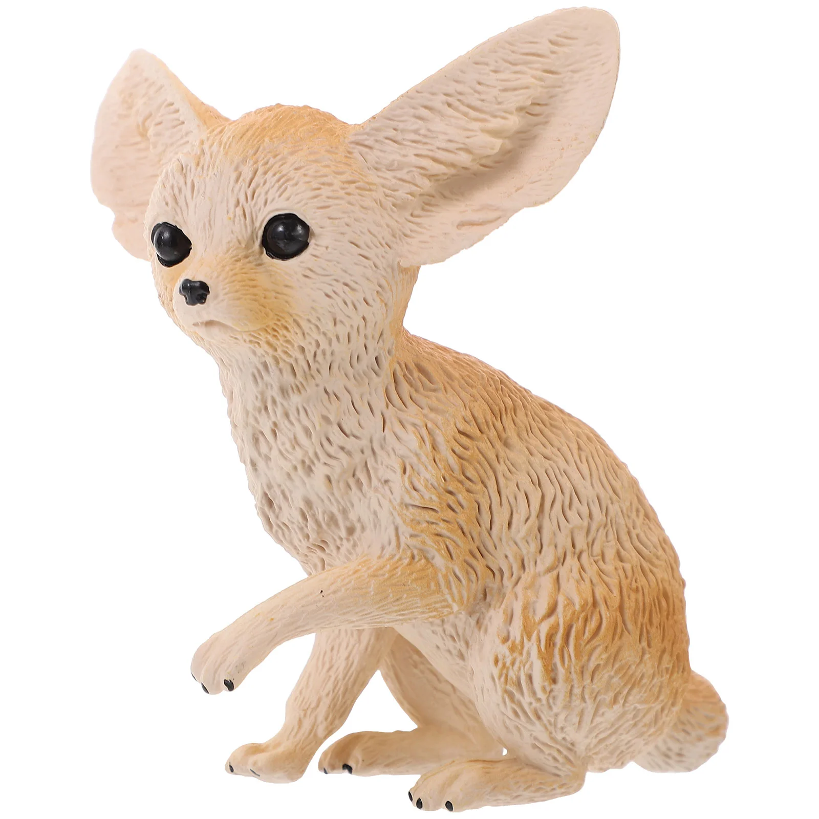 

Simulated Fennec Fox Statue Figurine Adorable Desktop Decor Ornaments Figures Figurines For Plastic Craft Wild Animal Toys