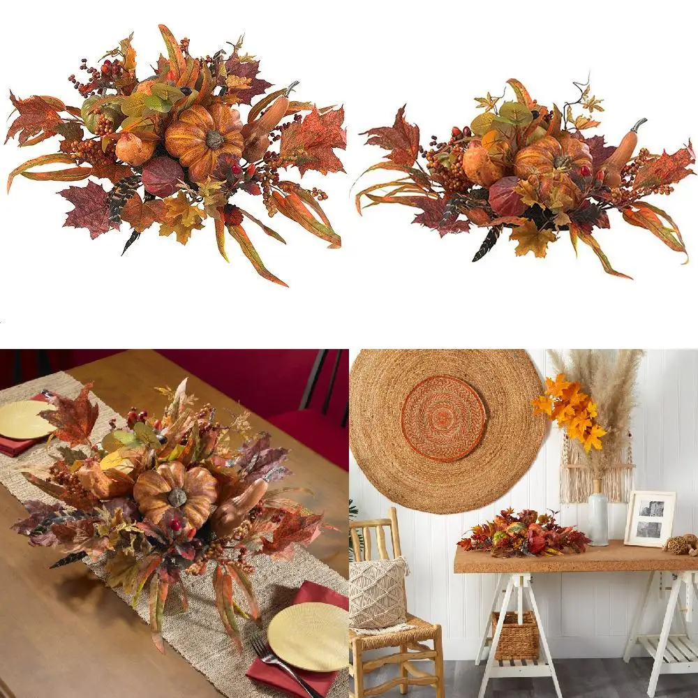 

Floral Wreath Stunning Artificial Orange Floral Wreath Harvest Centerpiece