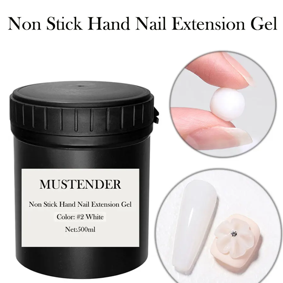500g Non Stick Hand Acrylic Poly Nail Gel Solid Tips Gel Polish Extension Nail Art Tools Gel for Builder Carved Varnish Gel