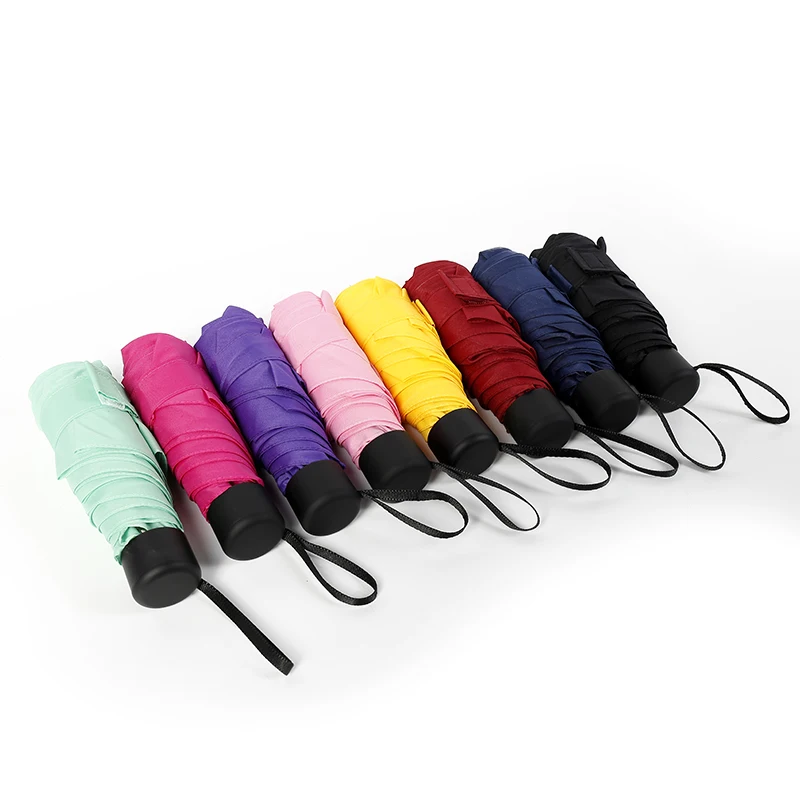 

Women Flat Lightweight Umbrella Parasol Mini Capsule Umbrella Anti-UV Sunshade Rain Umbrella Pocket Easily Store