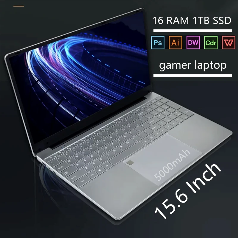 15 6 дюймовые мощные Игровые ноутбуки Intel Core N5095 для записей ПК геймерский
