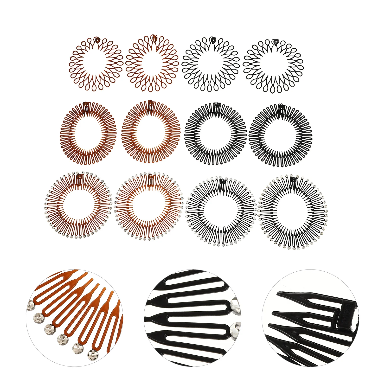 

Comb Hair Stretch Headbandcircle Combs Circular Headbands Hairband Womenflexible Holder Bandfull Ties Wrap Clips Skincare Wide