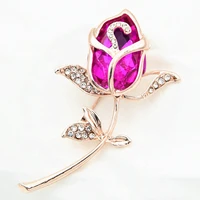 fashion crystal rose corsage female korean version exquisite all match cardigan sweater brooch pin silk scarf buckle