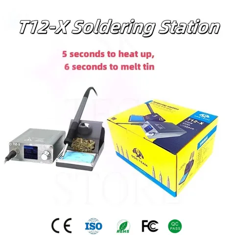 Паяльная станция OSS T12X 24 В, 5 А, 72 Вт, мощность 5S, нагревание 6S, расплавленная банка с наконечниками T12 для ремонта печатных плат, инструменты для ремонта сварки телефонной платы