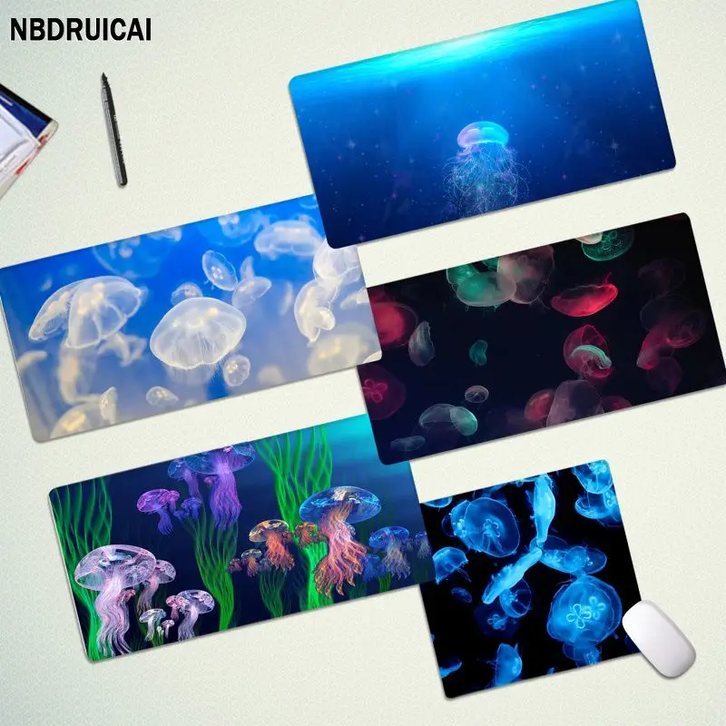 

Colorful Jellyfish Boy Pad Gamer Speed Mice Retail Small Rubber Mousepad Size For Large Edge Locking Game Keyboard Pad