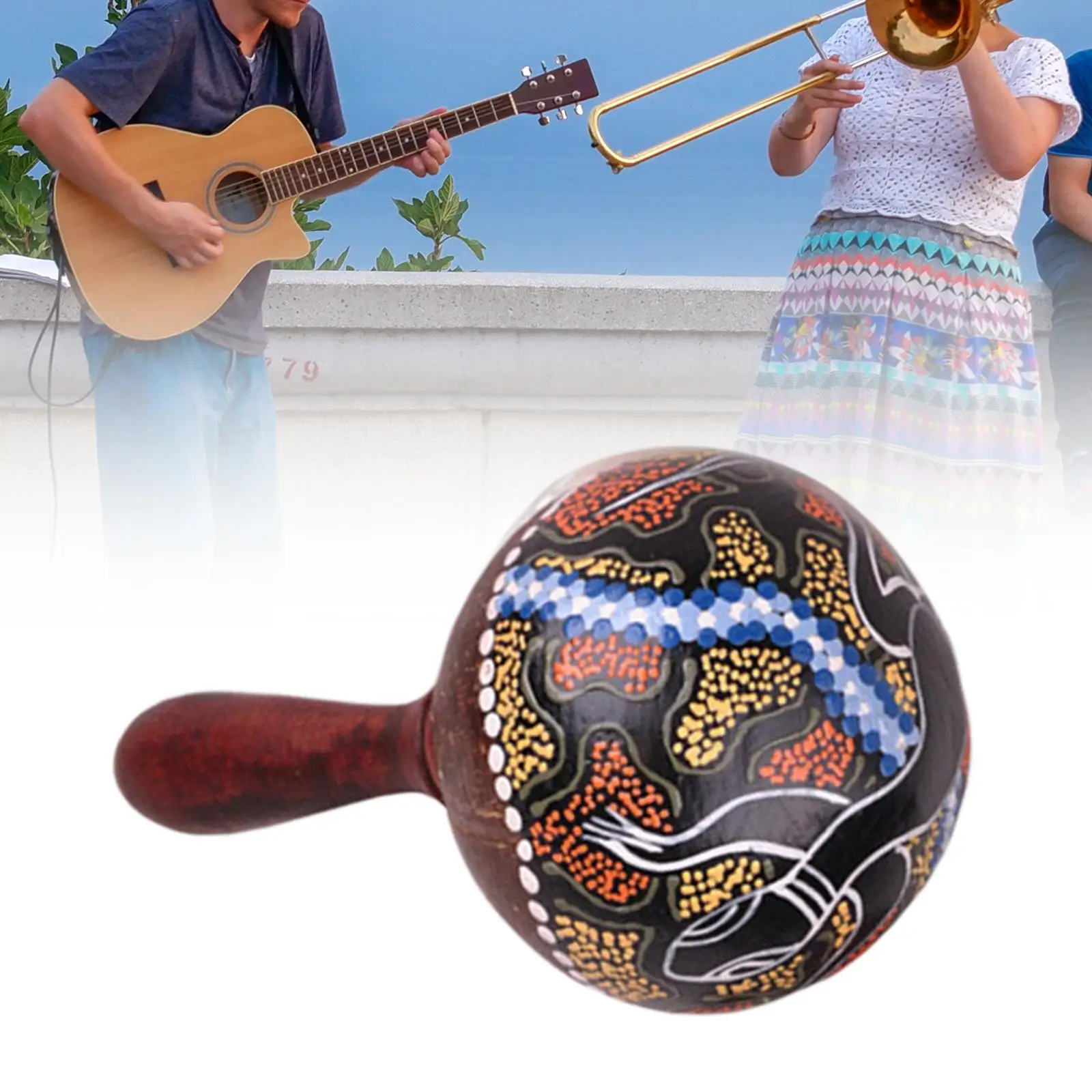 

Крашеный кокосовый шейкер Maracas, музыкальный инструмент, ручная погремушка для взрослых