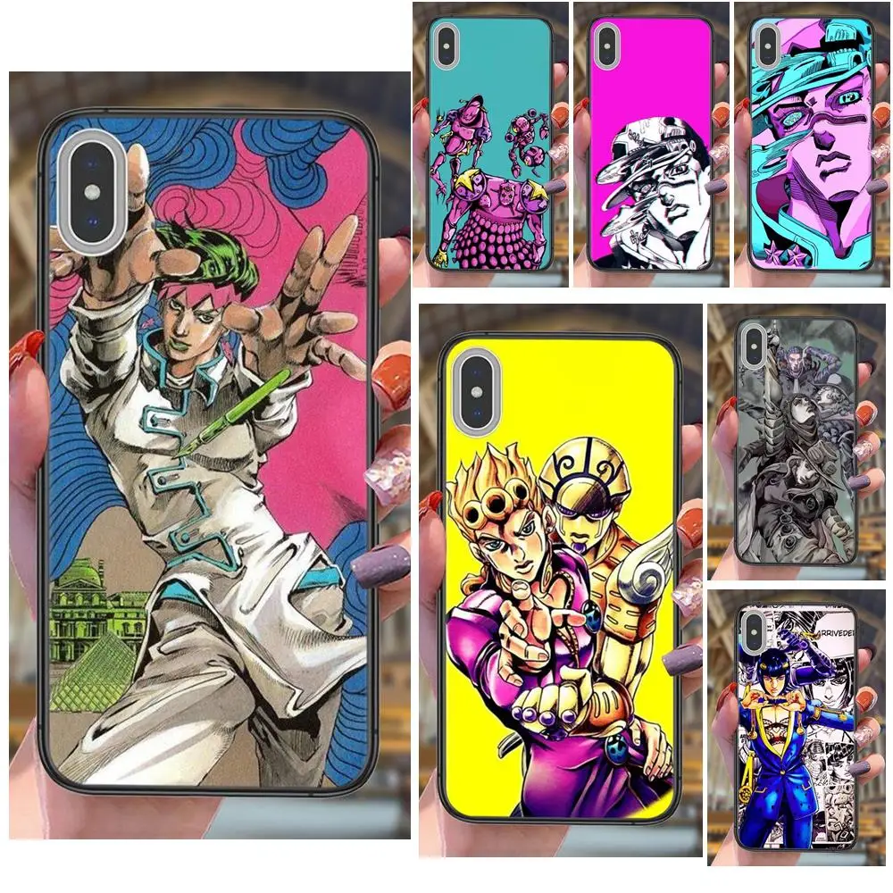 

For iPhone 13 12 11 Pro Max 8 6S 7 Plus XS XR Mini 5S SE 2022 7P 6P Jojo Bizarre Adventure Colours Cartoon Pattern Phone Case