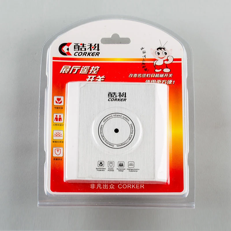 

CORKER Infrared Remote Control Receiver 220V Showroom Lights Switch Panels 4 Ways Smart Remote Controller For Lighting Stores