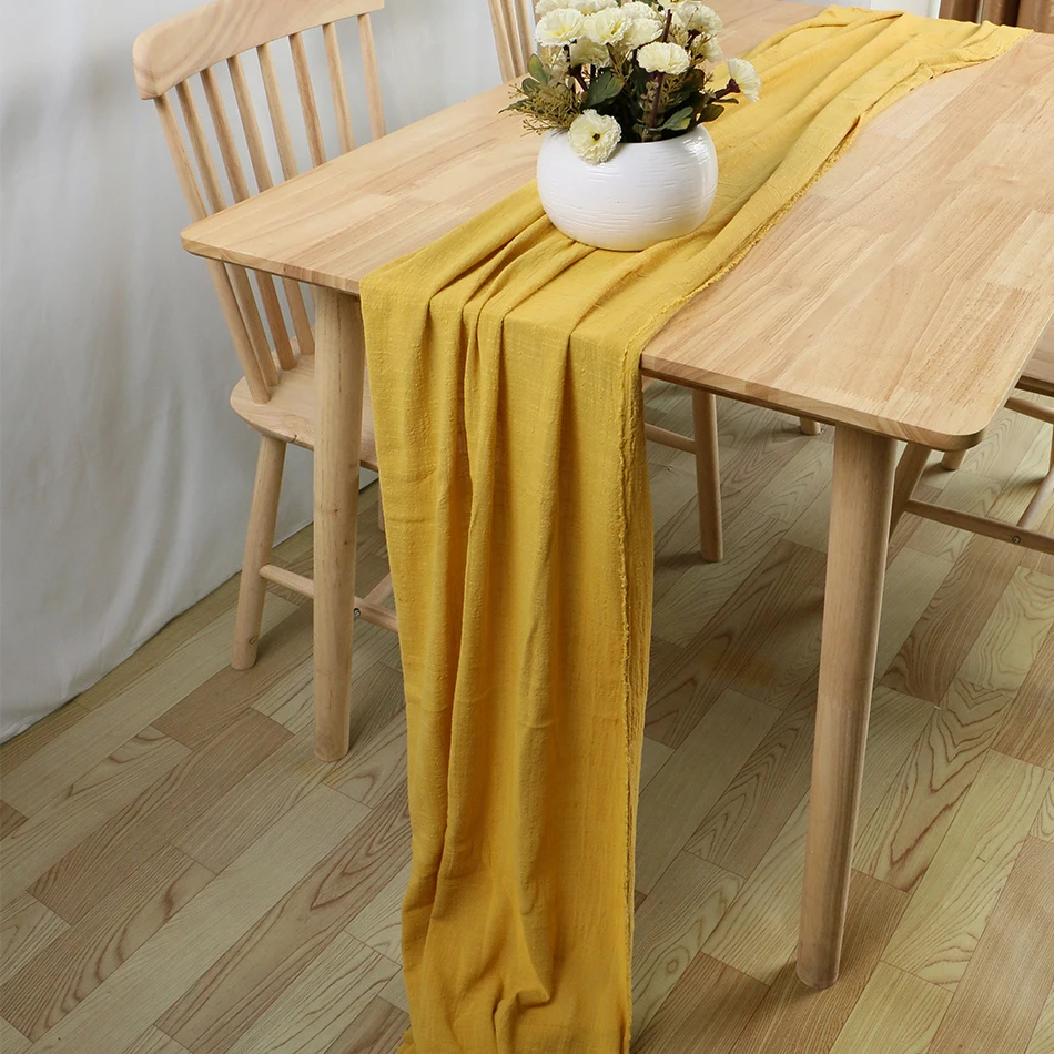 Wedding Decoration Table Runner,Natural Raw Edge Design,Tea Table Chair Decor,Perfect for Wedding Birthday Party Holiday