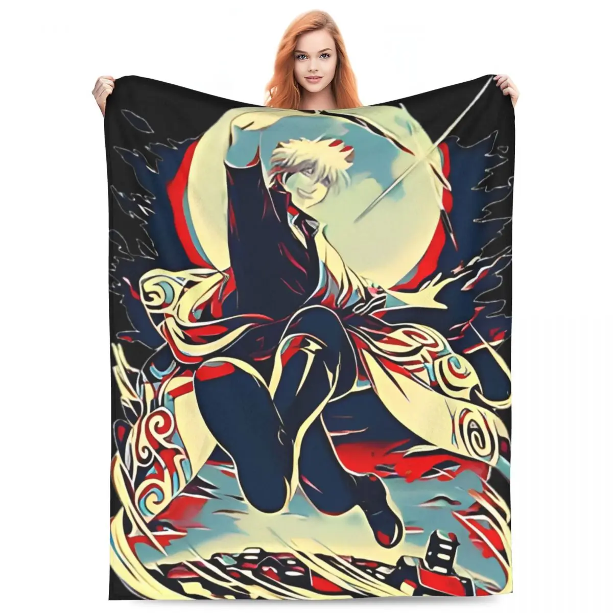 Флисовые одеяла Gintama приключение самурай научная фантастика комедийное одеяло