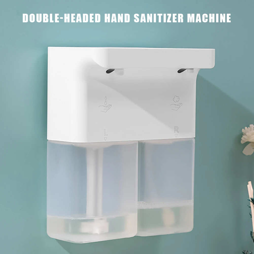 

300ML Automatic Sensor Double Soap Dispenser 3-Level Adjustable Touchless Foaming Soap Dispenser 0.25s Liquid Out for Bathroom