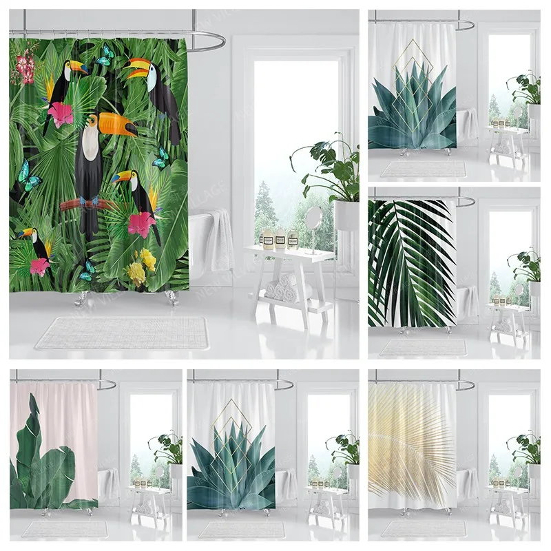 

Водонепроницаемая тканевая занавеска для душа, занавеска для ванной комнаты, занавеска для ванной, для душа, 180x200 см, 240*200, растительное украшение в стиле бохо