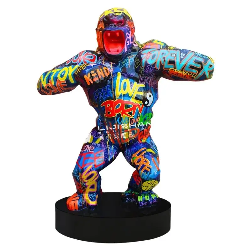 Открытый пейзаж большой бриллиант горилла детали для украшения пола FRP