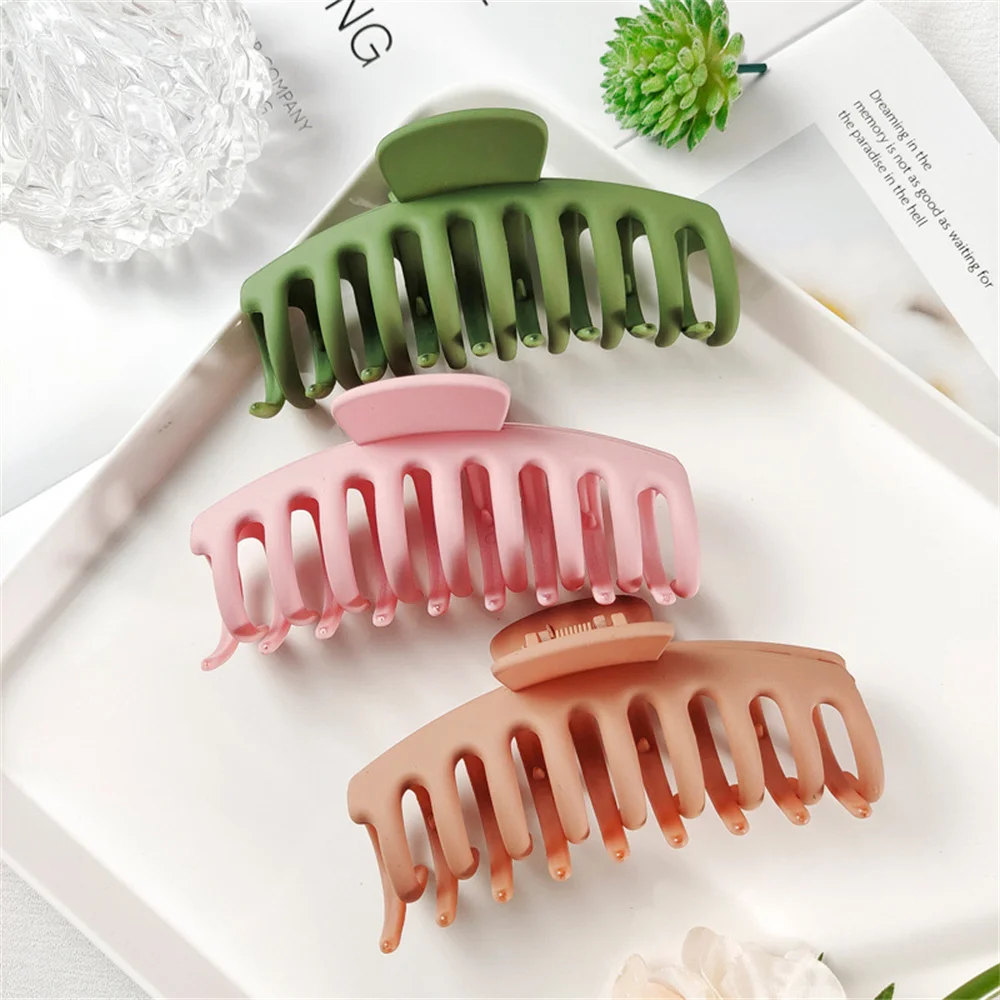 

1Pc Korean Solid Big Hair Claws Elegant Frosted Acrylic Hair Clips Hairpins Barrette Headwear for Women Girls Hair Accessories