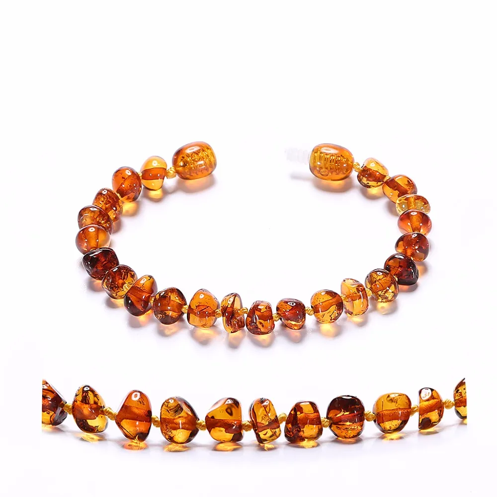 

Baltic Amber Teething Bracelet/Anklet for Baby - Simple Package - Lab-Tested Authentic - 4 Sizes - 10 Colors