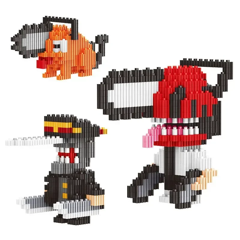 Linkgo бензопила человек микро строительные блоки Pochita Denji DIY собранное соединение