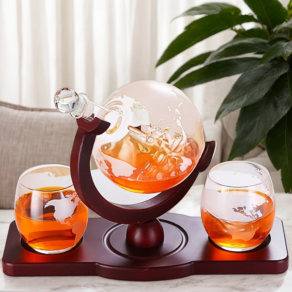 Графин для виски набор глобусов с 2-чашками воронка подходит ликера скотча