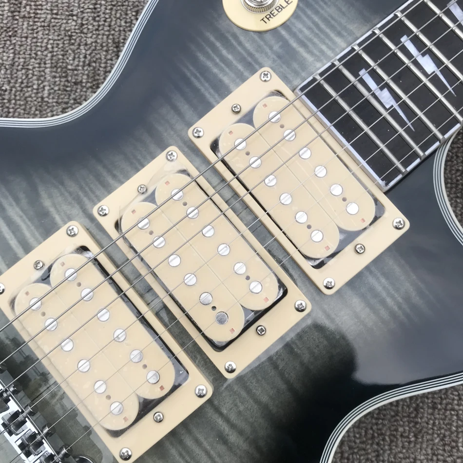 

Custom Shop, Made in China, LP Custom High Quality Electric Guitar, 3 piece pickup, Rosewood Fingerboard, Free Shipping