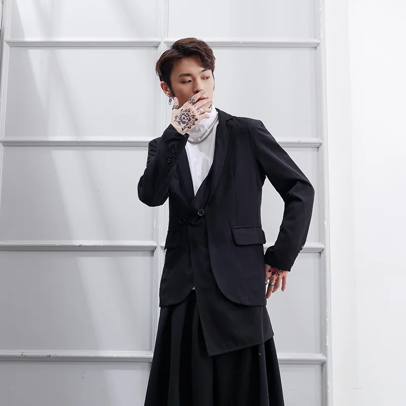 

Mens Suit Coats Jacket Vintage Personality Irregular Loose Small European And American Simple Design Large Size Clothing