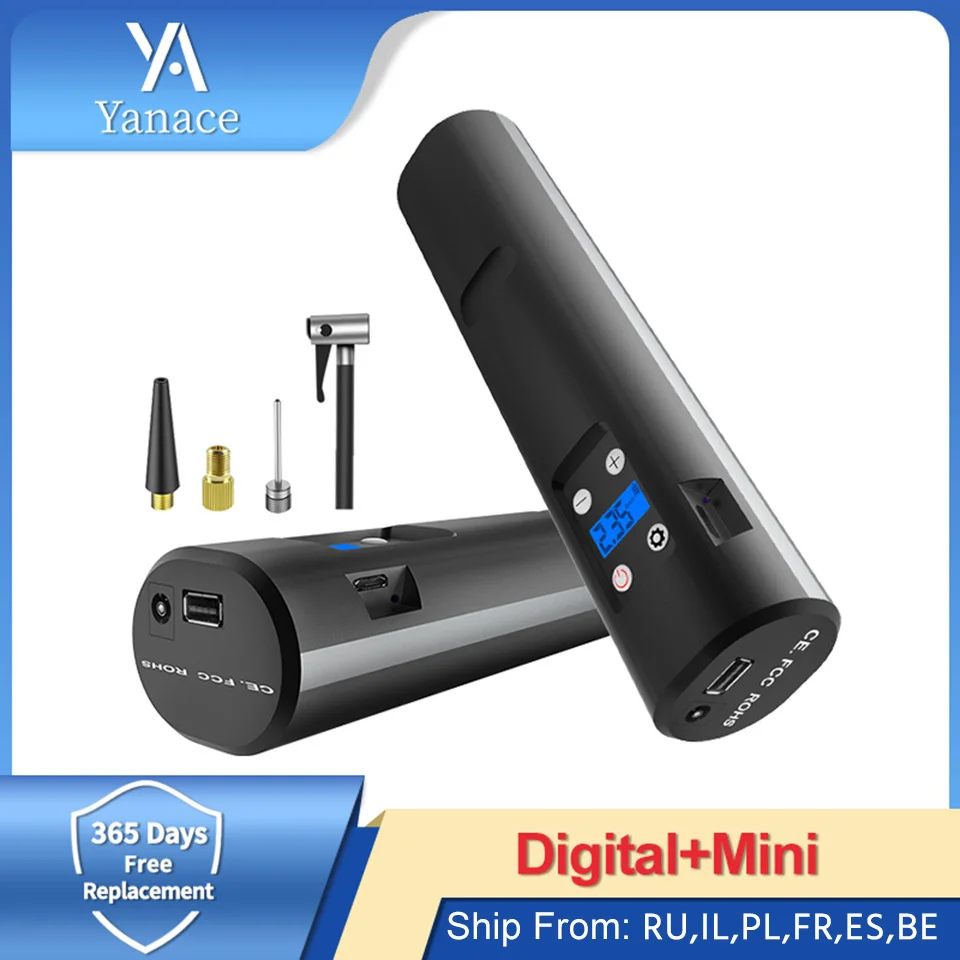 

Portable Inflatable Pump 150PSI Car Tyre Inflator 6000mAh Tire Inflatable Pump Portable Air Compressor for Car Bicycle Road Bike