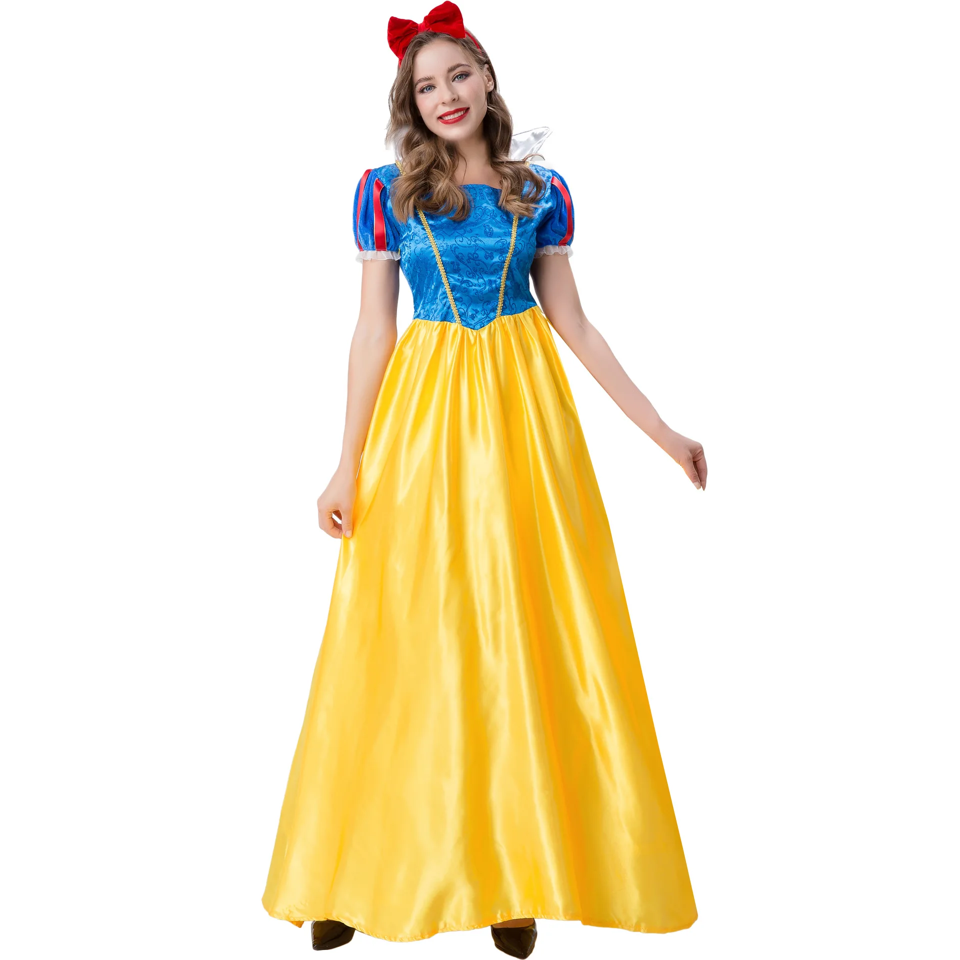 

M-XXL Cosplay Snow White Costume Adult Fairy Tale Princess Dress