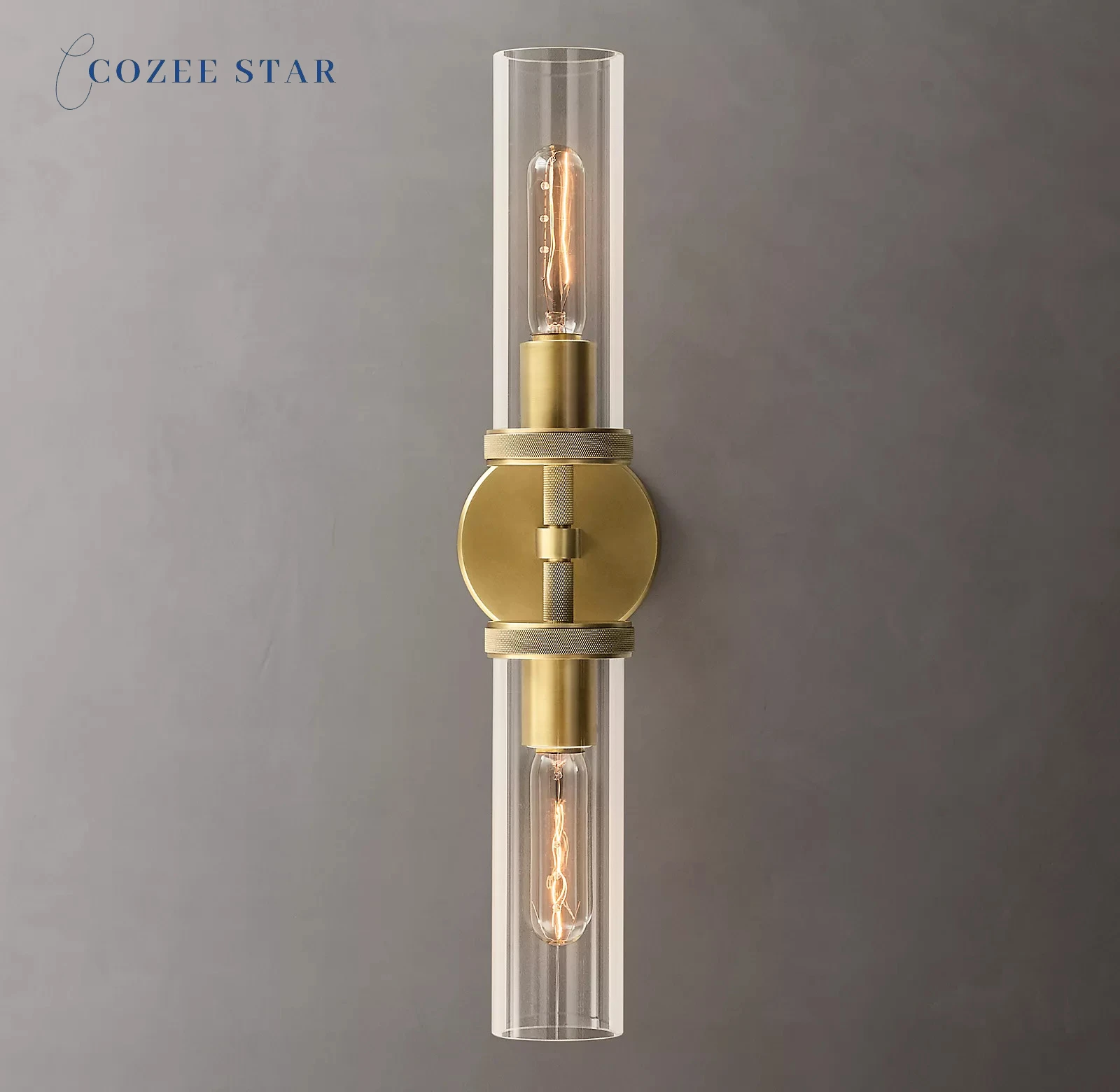 Lambeth Knurled линейное бра современные ретро лампы из зеркальной латуни