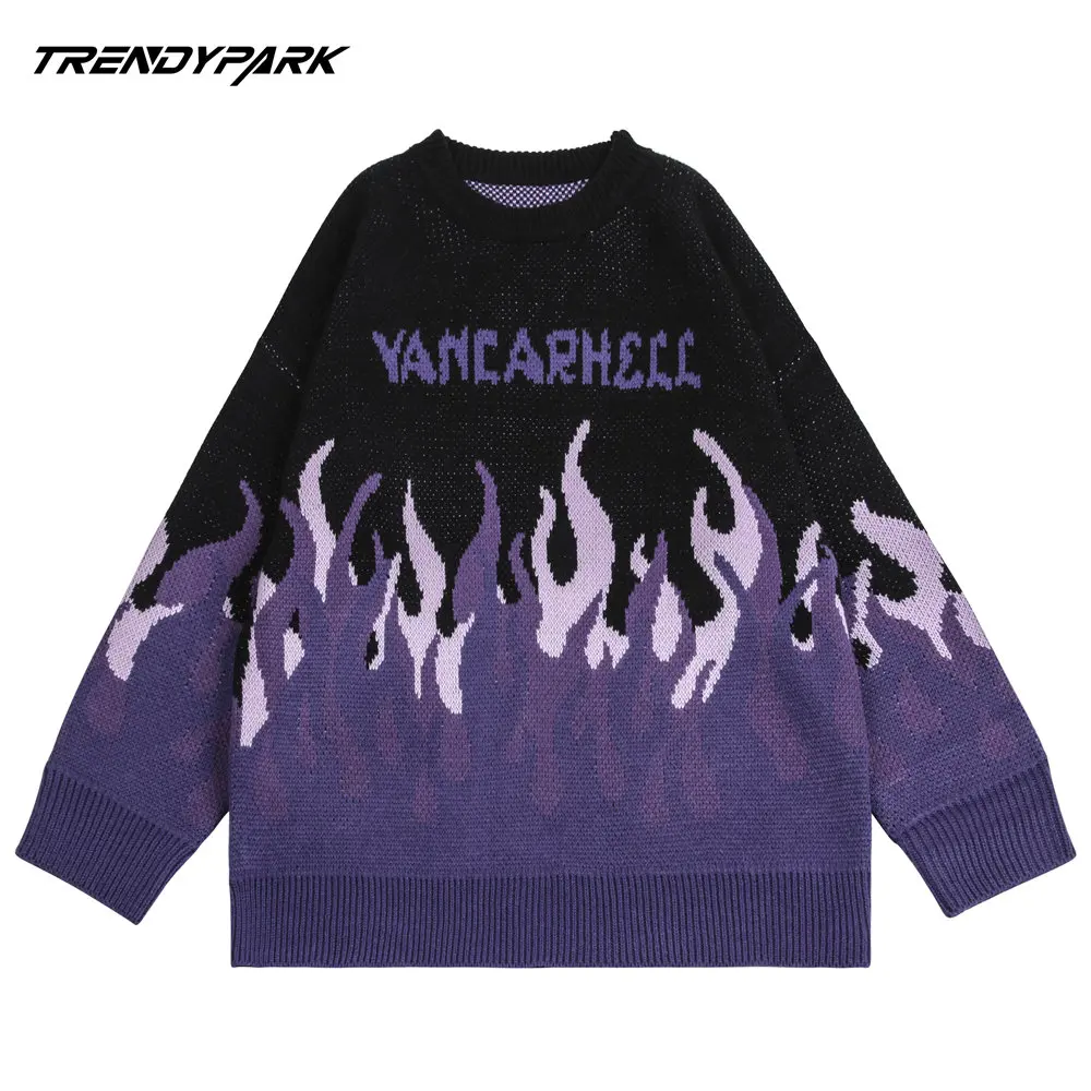 

Свитер AAAMen в стиле хип-хоп мужской, вязаный свитер с надписью, уличная одежда в стиле Харадзюку, повседневный Свитер оверсайз, осень