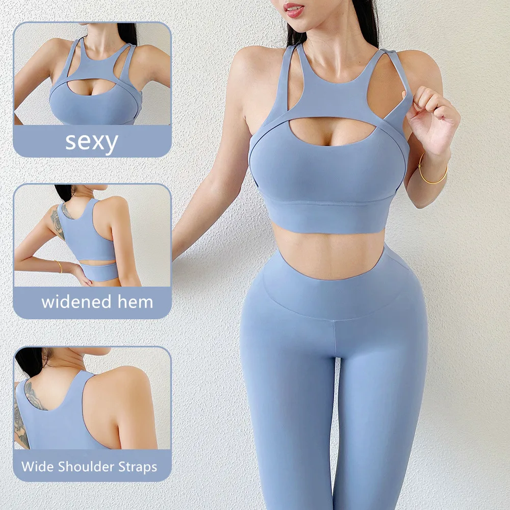 

Sexy Hollow Out Sport Bra For Women Gym Push Up Shockproof Jogger Crop Top Bralette Fitness Workout Vest Female Breathable Yoga