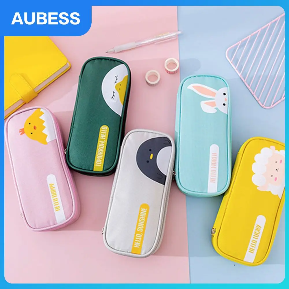 

Creative Large Capacity Storage Student Pencil Box High Quality Material Oxford Cloth Pencil Case Zipper Smooth Stationery Box