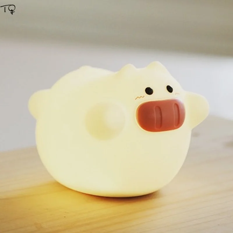 

Silicone Cute Pig Night Lights Home Decor Bedside Baby Care Kids/Girl's Room Dormitory Breast Feeding Eye Protect USB Charging