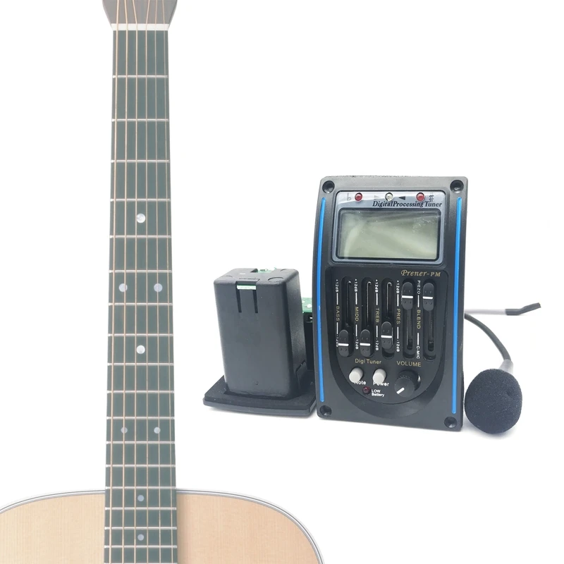 

5 Band Preamp EQ Equalizer Tuner Piezo Pick-up Acoustic Guitar Pickups Piezo Pickup with LCD Screen for Acoustic Guitars