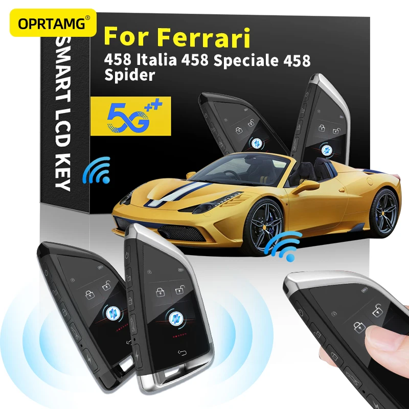 Car smart LCD key accessories keychain key case For Ferrari 458 Italia 458 Speciale 458 Spider 2000-2018 2019 2020 2021 2022