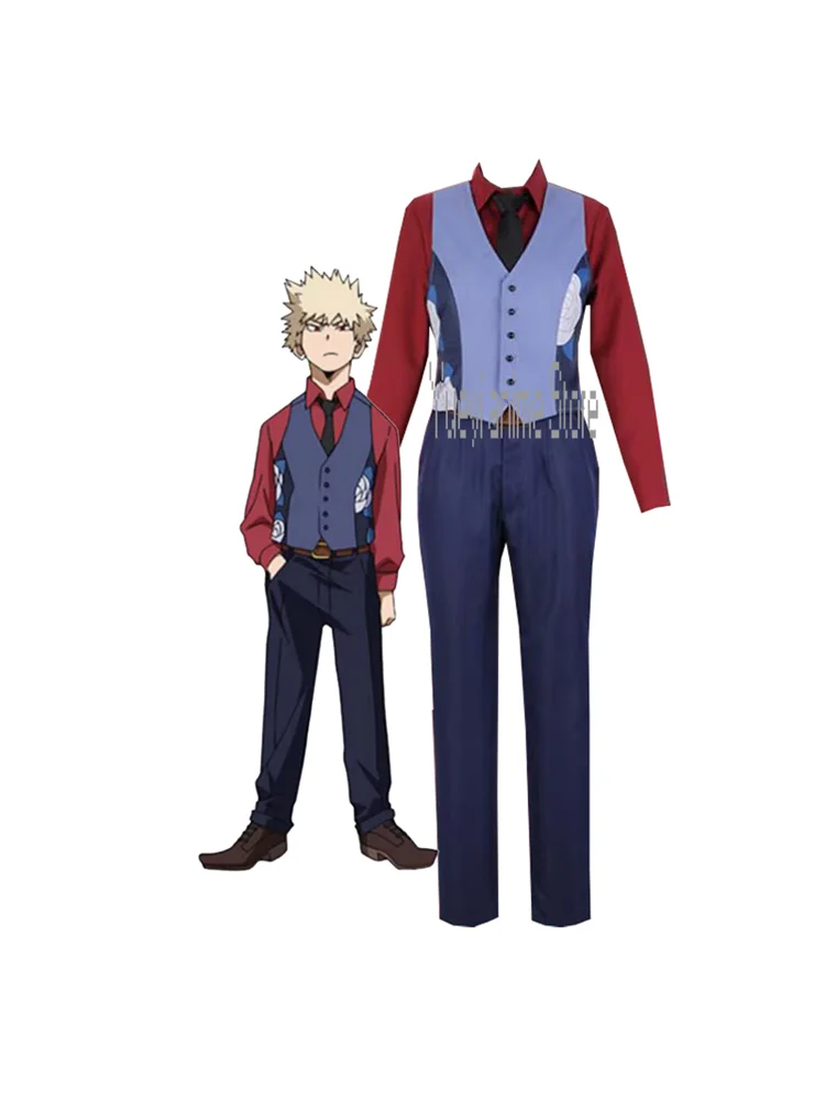 

Аниме косплей мужской костюм Katsuki Bakugou Униформа полный комплект наряды костюм для Хэллоуина
