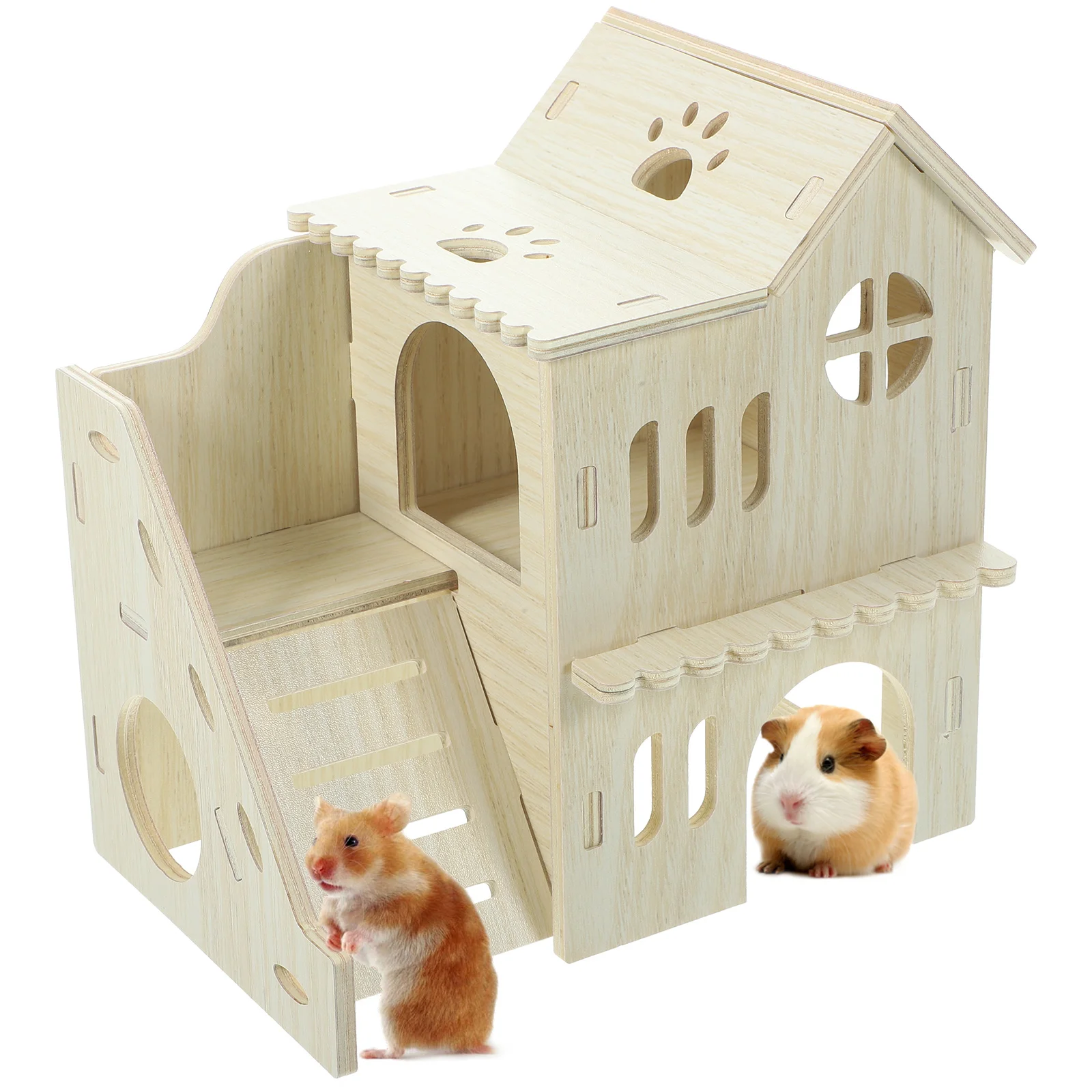 

Guinea Hideout Toy Accessories Wooden Rat Hamster Supply Cage Hedgehog Hideouts Hut Cages