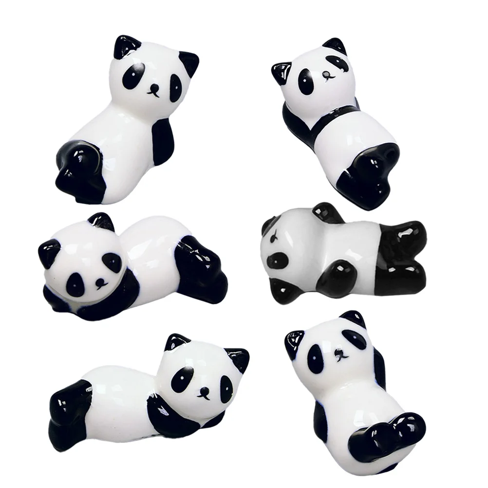 

6Pcs Panda Shaped Chopsticks Rest Pen Holders Chic Chopstick Holders Chopstick Racks